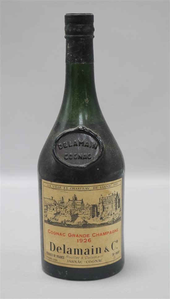 A bottle of Delamain and Co Cognac Grande Champagne 1926